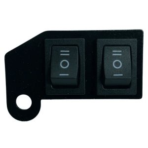 BOTONERA 3 GOLPES 2 PUESTO BASE INOX NEGRO